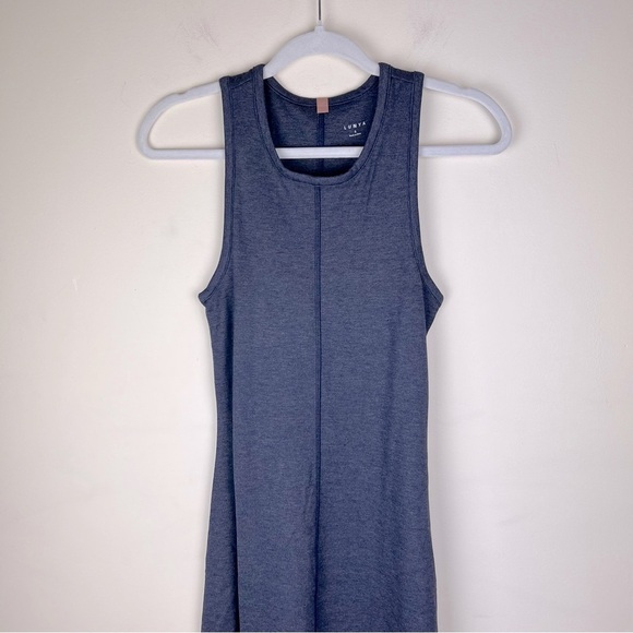 Lunya | Minimalist Wear Everywhere Restore Sleeveless Fitted Midi Dress | S - Picture 8 of 11